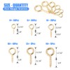 Glarks 100-Pieces 6 Size Brass Plated Lag Eyebolts Screw-in Eye