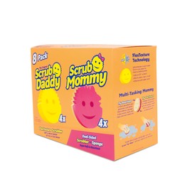 Scrub Daddy 4 Scrub Daddy Sponges & 4 Scrub Mommy Kitchen Sponges - Scratch-Free for Dishes & Multipurpose Cleaning - BPA Free & Made with Polymer Foam - Stain & Odor Resistant (8 Pack)