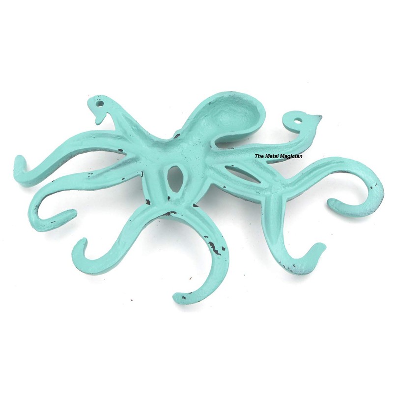 Octopus Keys Hook, Decorative Wall Mounted Nautical Wall Rack, Antique