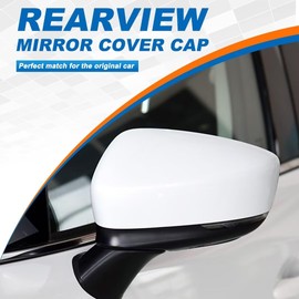 Car Door Rearview Mirror Cover Cap Housing Protective Cover For Exterior Mirrors Fit For Mazda 6 Atenza 2018 2019 2020 2021(White, Right Passenger Side)