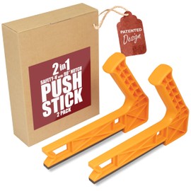 Peachtree Woodworking Supply 2 in 1 Safety-V Push Sticks for Table Saw, Band Saw, Jointer & Router Table, Safety Accessories, Safety Tool Wood Pusher Stick, Table Saw Push Stick - Pack of 2