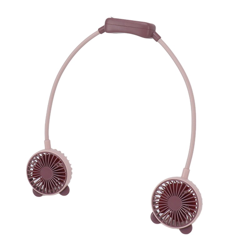 Portable Neck Fan Dual Head Bendable Wearable USB Rechargeable Hand