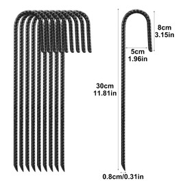Erdspieße, 30,5 cm J-Haken, Erdanker, Gartenpfahl, Reb-ar Zeltheringe, Erdnägel für Campingzelte, Trampolin, Vordächer, Tiere, Spielset, Schuppen, Autoanschlüsse, Schaukel-Sets, 10 Stück