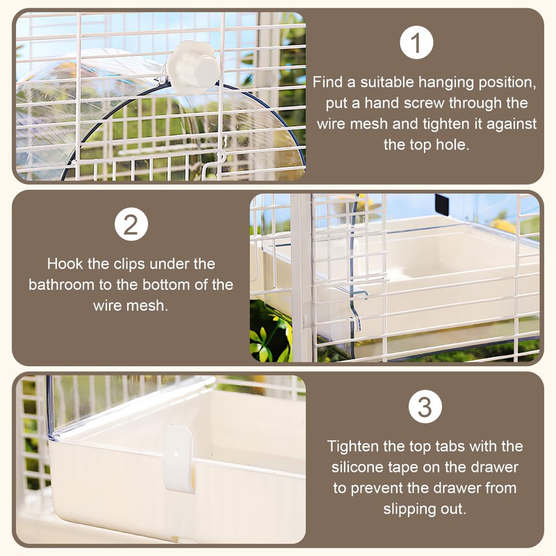 3-in-1 Multifunctional Hanging Bird Bath - Perfect Bathhouse for Small
