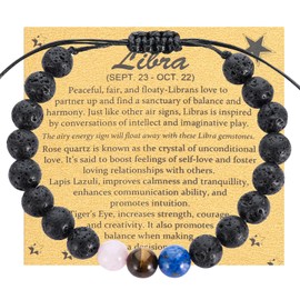 TGOLM Spiritual Crystal Beads Zodiac Bracelet for Women Horoscope Jewelry Birthday Gift, Adjustable, Stone, created quartz