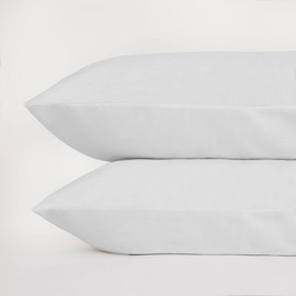 Highams 100% Cotton Plain Dye 10 Pack Housewife Pillowcases - White