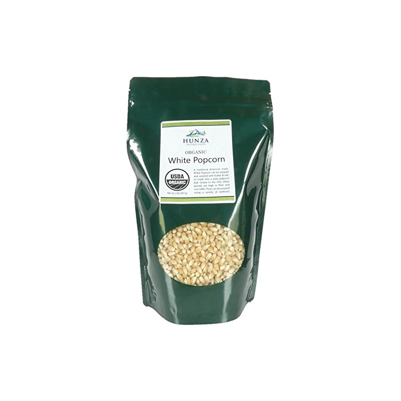 Hunza Organic White Popcorn (2-lbs)