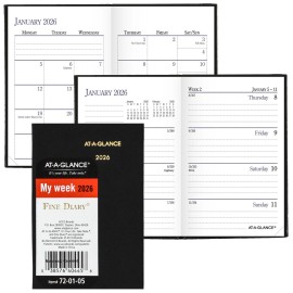 AT-A-GLANCE 2026 At-A-Glance 72-01-05 Fine Diary Weekly Monthly Planner, 2-3/4 x 4-1/4"