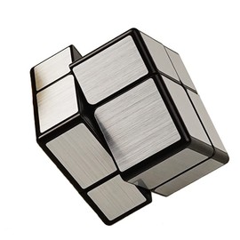 Mirror Cube 2x2x2 Speed Cube 2x2 Magic Cube Puzzle for Kids & Adults (2 Level Silver)
