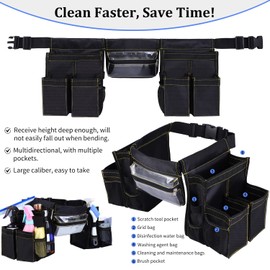 Cleaning Belt,Tool Pouch Waist Apron with Pockets Cleaning Supplies for Housekeeping Water-Resistant Cleaning Caddy Aprons for Cleaning Work