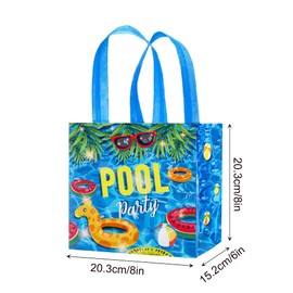 8Pack Non-Woven Tote Bags, 8" Party Treat Bag Reusable 2 Colors Shopping Grocery Bags Bulk Gift Tote Bags Goodie Bags Easter Hunt Bags Commodity Snack Bag (8)