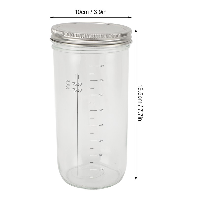 Sourdough Bread Starter Kit 34oz Glass Jar with Lid Date