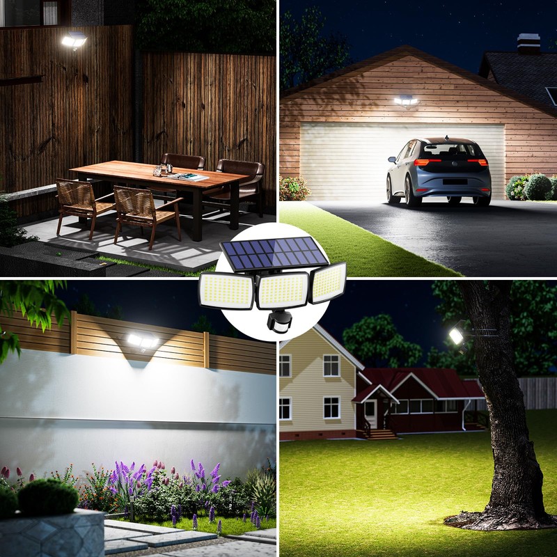 AIXPI Solar Lights Outdoor 240 LED 3000mAh Motion Sensor Flood