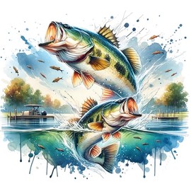 Fabric Panel 8"x8" Fish 100% Cotton Quilting Sewing Block ET475