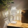 LED Crystal Table Light USB Charging Transparent Prism Dimmable Desk