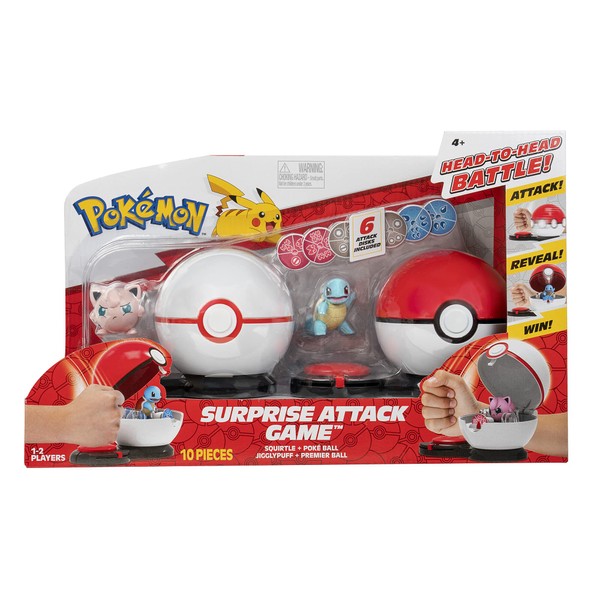 Pokémon Surprise Attack Game - Squirtle w/Poké Ball vs. Jigglypuff #2 w/Premier Ball