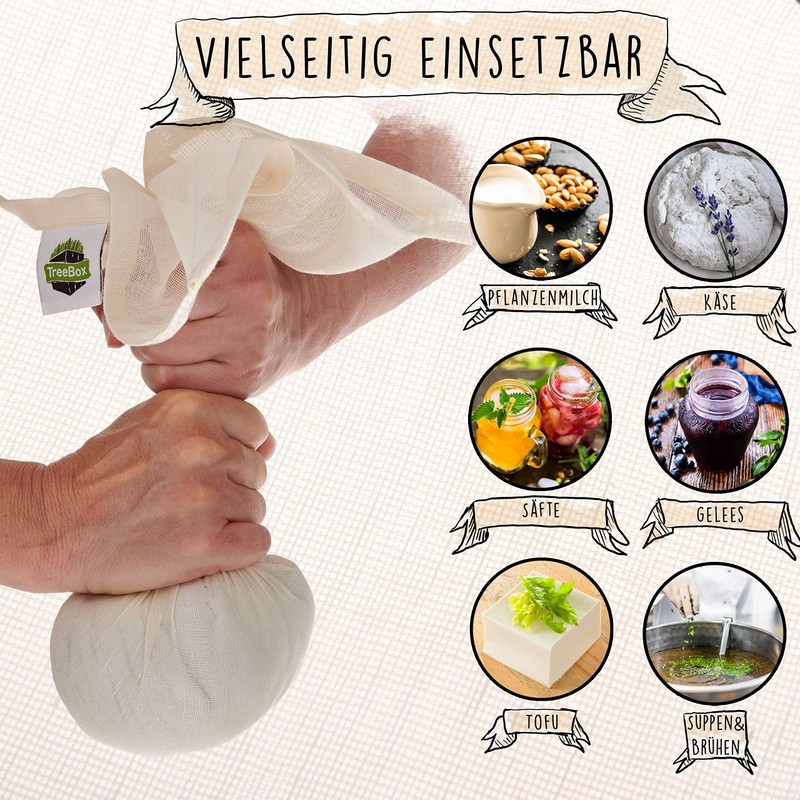 TreeBox Straining Cloth - Premium Organic Cotton & Linen Cheese