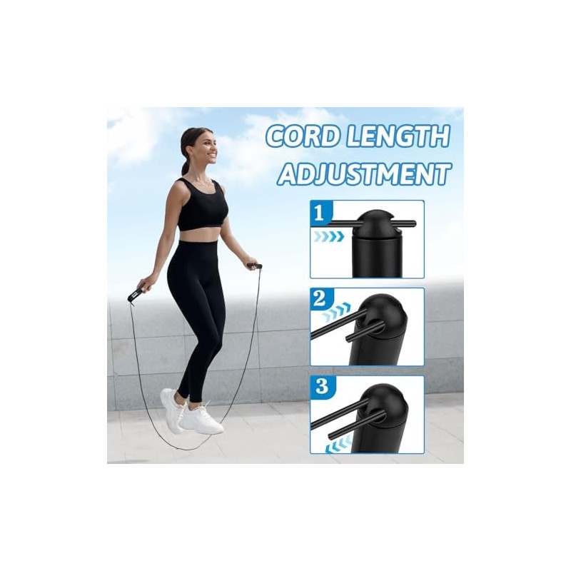 TOGETDREAM Cuerda de saltar con contador, cuerda de saltar ajustable