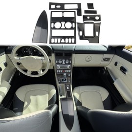 crosselec Carbon Fiber Style Center Console Dashboard Switch Panel Cover Trim Kit Accessories for Chrysler Crossfire