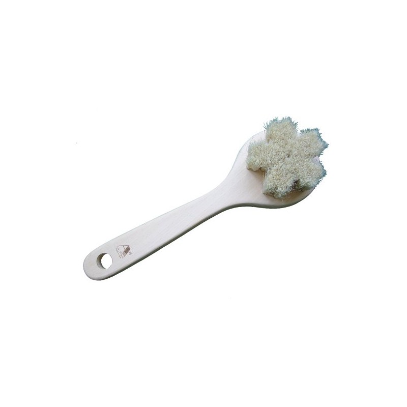 White Horse Hair Body Brush Cherry