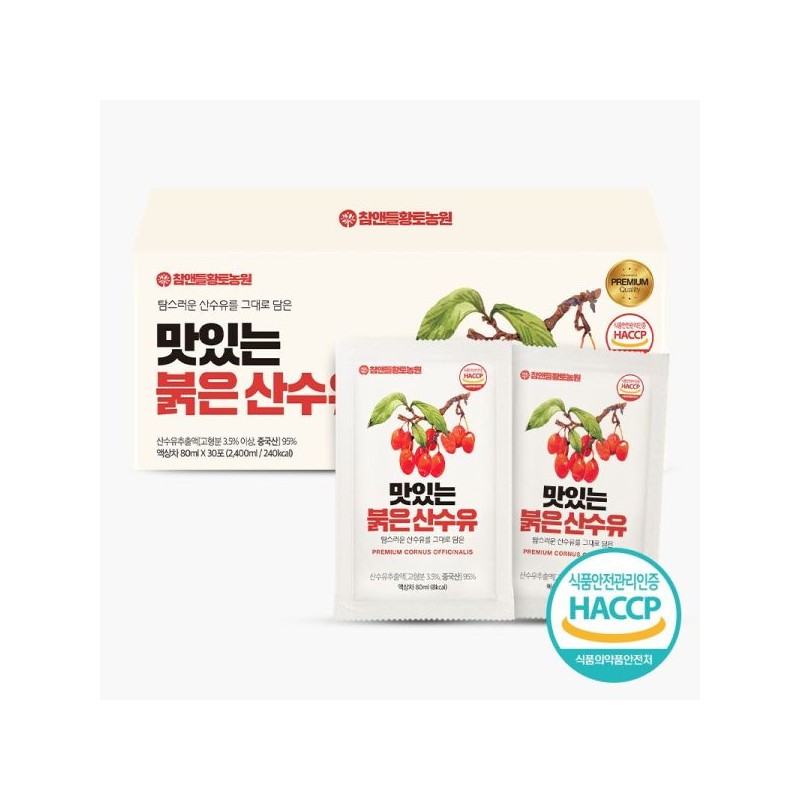 Cham&Deul Hwangto Nongwon 맛있는 붉은 산수유 80mlX30포 3 + 1