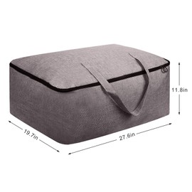 Surblue Clothes Storage Bag Organizer with Durable Handles Thick Fabric Large Capacity for Blanket Comforter Clothing Bedding (DeepGrey, XL)