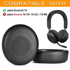 Evolve2 75 Ear Pads - defean Replacement Ear Cushion Compatible with Jabra Evolve2 75 PC Wireless Headset (Ear Pads not fit Jabra Evolve 75 75+ 75 UC / 75 MS Headphone)