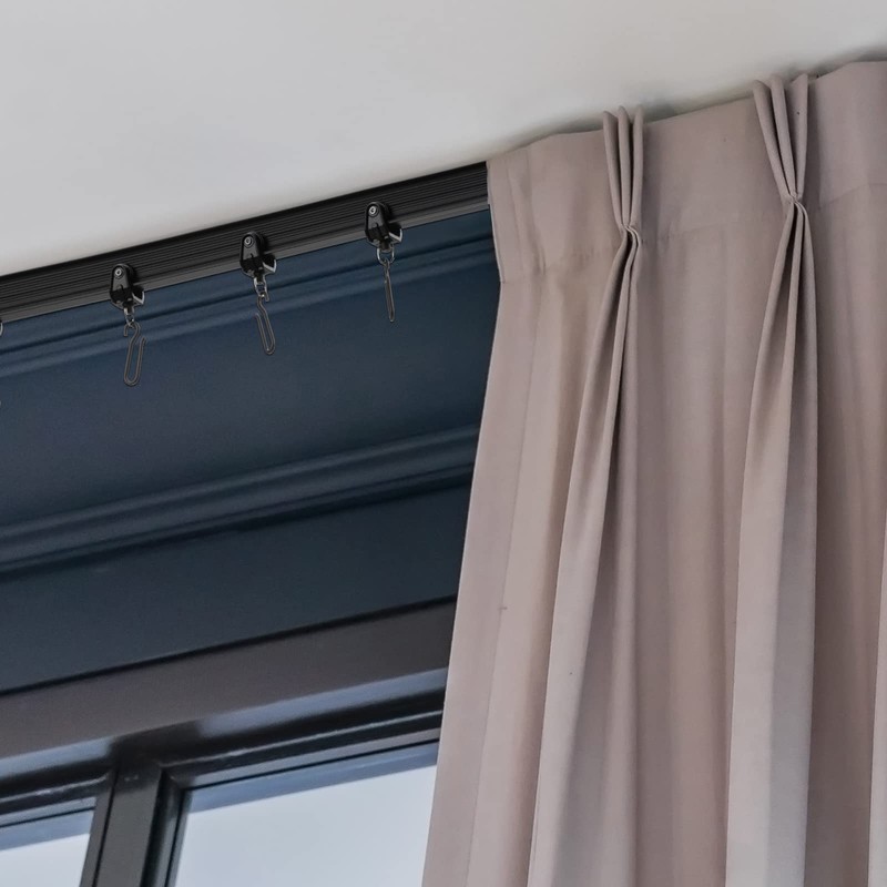 Jetec Curtain Tracks Ceiling Flexible Curtain Track Bendable Rail Curved