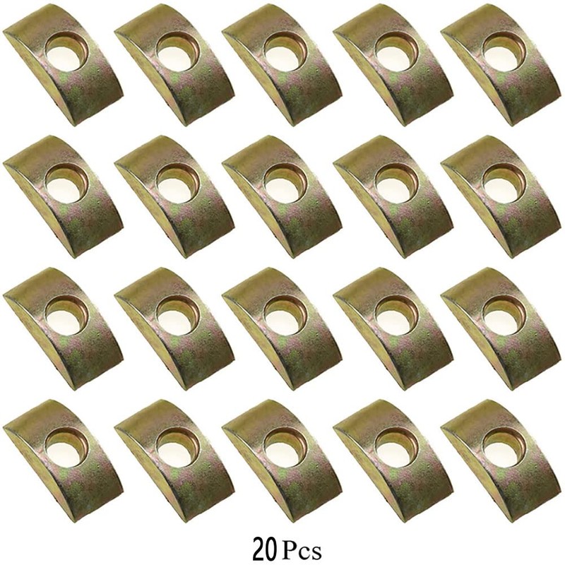 20pcs 8mm Hole Diameter Metal Half Moon Nut Furniture Connector