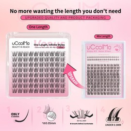 uCoolMe Venus One Size Lashes Individual Eyelashes Cluster Eyelash with Upgrade Invisible Band 8 10 12 14 16mm Lash DIY Extension Soft comfortable Easy Apply Natural Look for Makeup Daily Life Spring Glow Up:_Only Lashes Venus 14mm