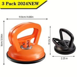 LAMJAD Car Dent Puller，3 Pcs Powerful Car Dent Remover with Handle，Paintless Dent Removal Kit，Two Size ，Vacuum Plate Puller for Car Dent Repair, Glass, Screen and Objects Moving.