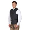Roland Elegant Soft Wool Costume Gilet Grey with Green Piping