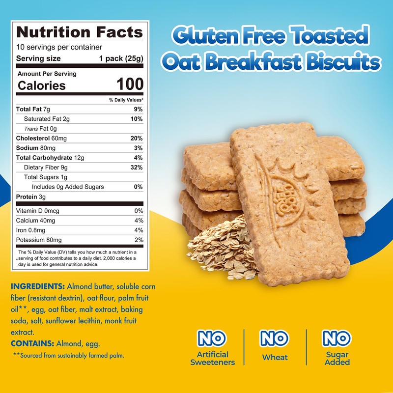 ChocZero Breakfast Biscuits, Toasted Oat, Gluten Free, Grain Free, No