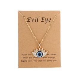 14k Gold Plated Evil Eye Blue Eye Hand Pendant Necklace Cubic Zirconia Colored Eye Pendant Necklace Trendy Adjustable Boho Protection Lucky Protection Everyday Jewelry Christmas gift for Women D