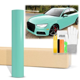 60"x120" (5FTx10FT) Teal High Gloss Glossy Vinyl Wrap Auto Car Sticker Decal Film Sheet Bubble Free Air Release Technology with Tool Kit