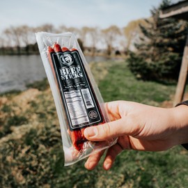 Bearded Butchers Beef Sticks, 3.5oz Pack of 12 – Gluten-Free, No MSG, 16g of Protein Per Pack – High-Protein, Ready-to-Eat Snack – Perfect for Hiking, Travel, or Work