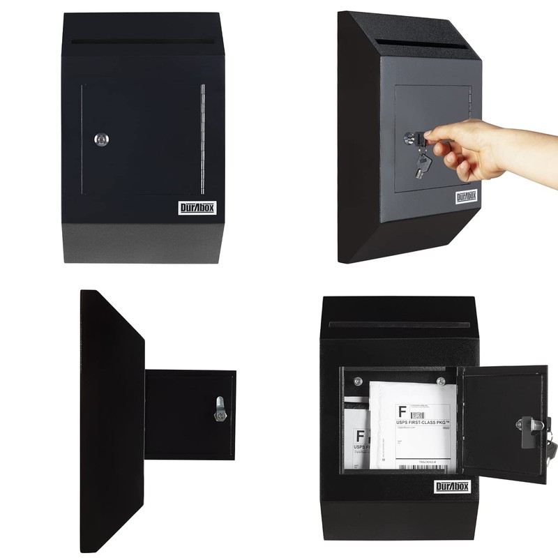 Durabox Heavy Duty Wall Mount Locking Deposit Drop Box Safe
