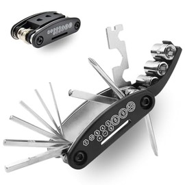 Six Peaks Cycling Multi Repair Tool, Compact, Pocket Size, 16 in 1 Bicycle Maintenance Kit with Spanners, Hex Keys, Screwdrivers, Durable, Portable & Essential for Cyclists