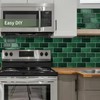 MOONFUN 10 Sheet Thicker Subway Tiles Dark Green Peel and