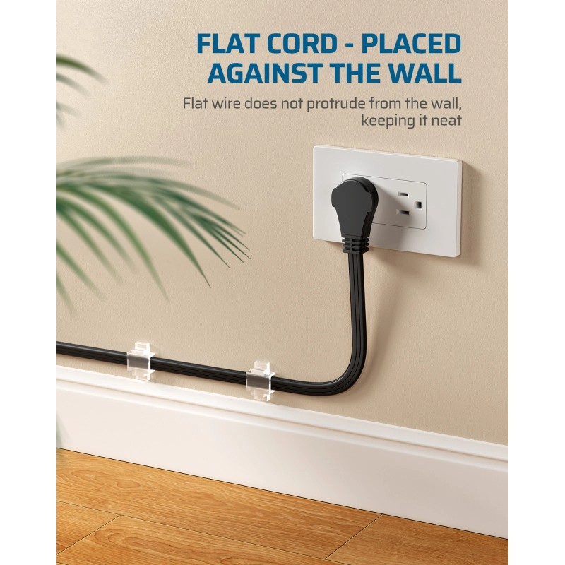 DEWENWILS 6FT 360° Rotating Flat Plug Extension Cord/Wire, 16AWG Multi