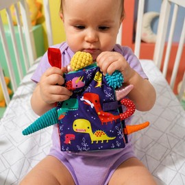 Libro Sensorial de Tela | Estimulacion Temprana | Didactico | Bebe | Desarollo (Dinosaurios)