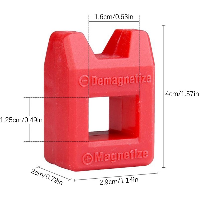 Red Magnetizer Demagnetizer for Screwdriver Tips Screw Bits Magnetic Tool