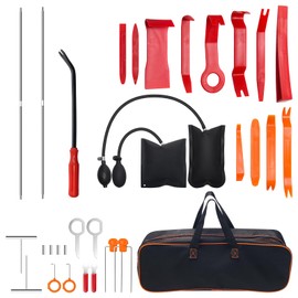Windspeed 27 Pack Car Tool Kit Emergency, Auto Trim Tool Kit Panel Fastener Removal Tool, 2 Air Wedge Bag/Non-marring Wedges/Storage Bag for Vehicles Interior Repair Tools