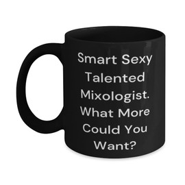 Unique Mixologist Gifts, Smart Sexy., Brilliant Birthday 11oz 15oz Mug Gifts Idea For Coworkers, Mixologist Gifts From Coworkers, Cocktail shaker, Martini glass, Cocktail recipe book, Jigger, Bar