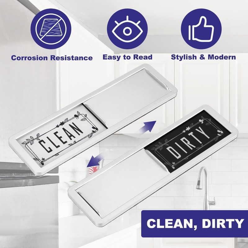 PATIKIL Dishwasher Magnet Clean Dirty Sign, 7x2" Clean & Dirty