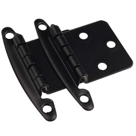 DecoBasics (25 Pairs Pack/50 Pcs) Matte Black, Non Self Closing/Free Swinging Variable Overlay Flush Cabinet Hinge