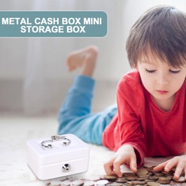 Locking Cash Box - Money Cash Lock Box with Key | Cash Boxes & Check Boxes, Money Storage Box, Cash Safe Boxes for Cash and Valuables Security Home