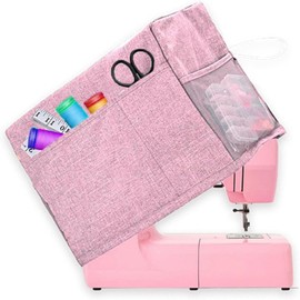 Cover for Sewing Machines, Sewing Machine Cover, Anti-Dust with Pockets, Dust Cover, Compatible Cover, Dust Cover, for Most Standard Sewing Machines (Pink)