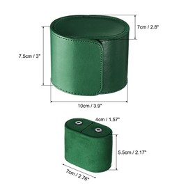 sourcing map Leather Watch Travel Case Single Watch Roll Storage Box Organizer for Men Women Watch Holding Storaging Displaying, 1 Slot, Green