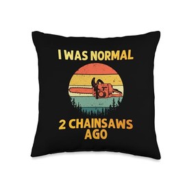 Funny Chainsaw For Men Women Lumberjack Arborist Tree Cutter Throw Pillow